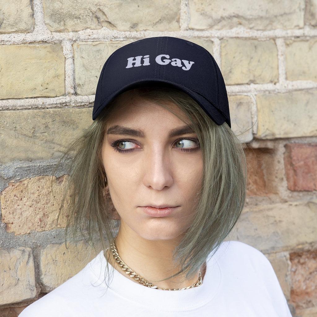 Hi Gay Embroidered Hat - ShopQueer.co